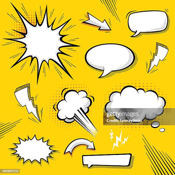 商用フリー アメコミポップな四角いの吹き出しの枠 黄色ムビデザ動画編集向けのデザイン素材集