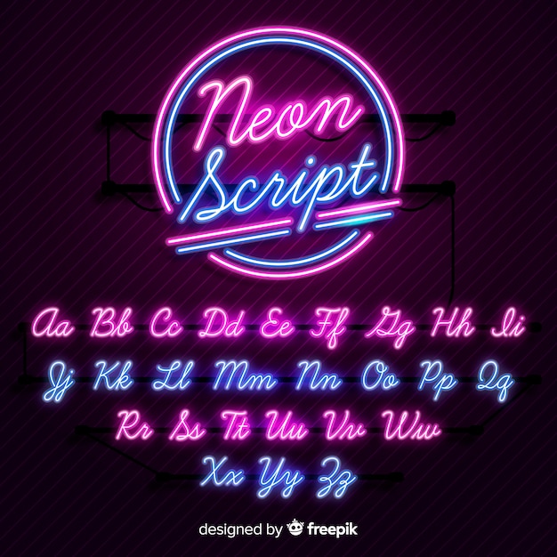 Neon font 画像 - Freepikで無料ダウンロード
