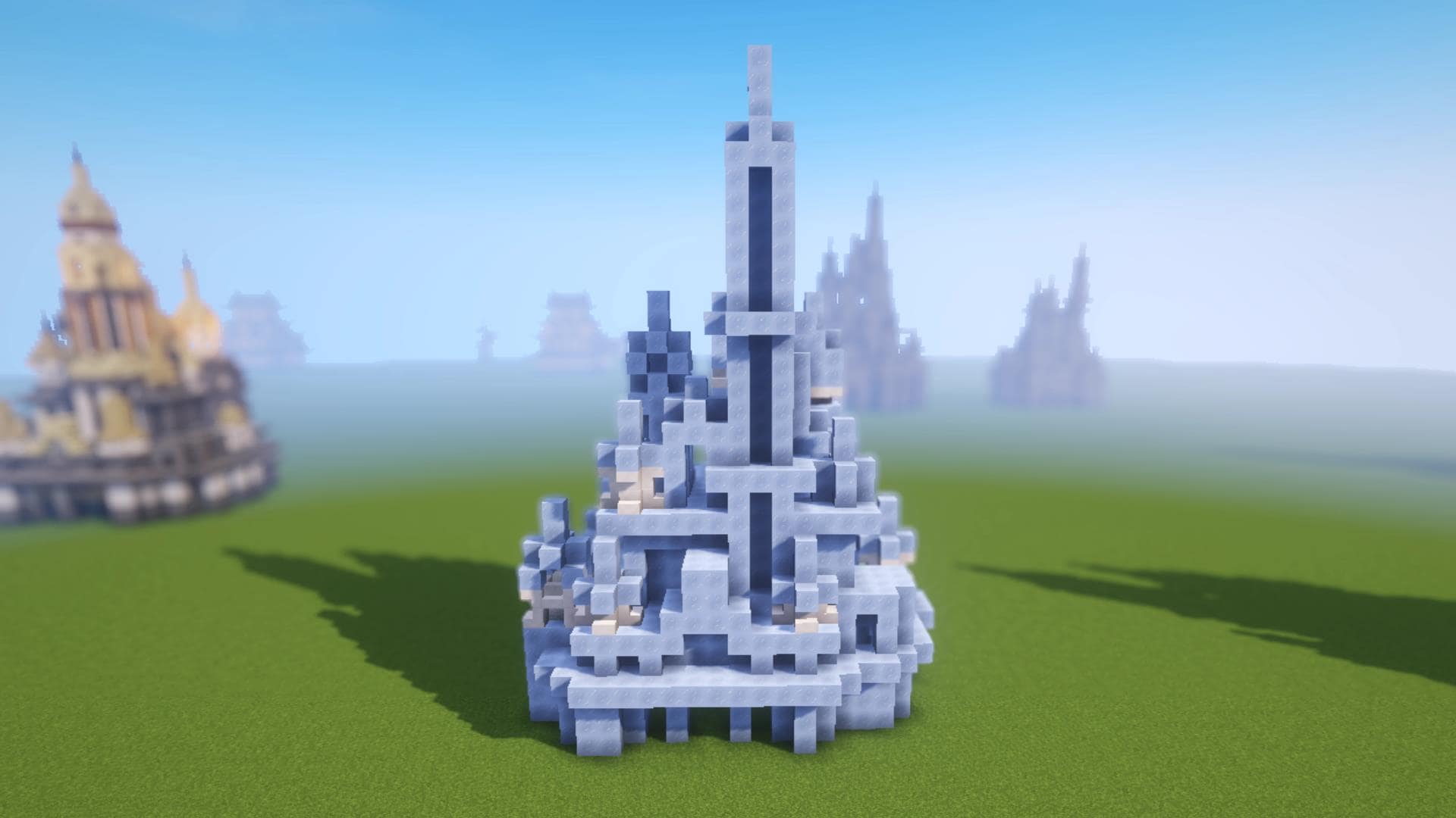 ファンタジーなお城完成したんで、おふざけしながら影待ち マインクラフト建築ししゃものぷっこ村通信