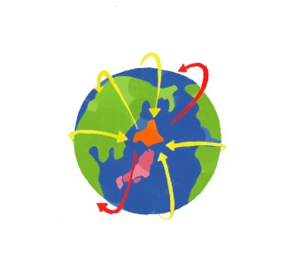 海外展開グローバル戦略 - 産業イメージ 無料イラスト