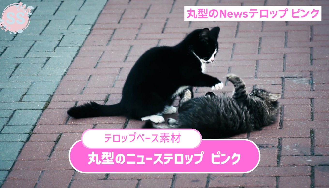 手書きアニメーション・影付き」の無料素材テロップベース、テキスト枠