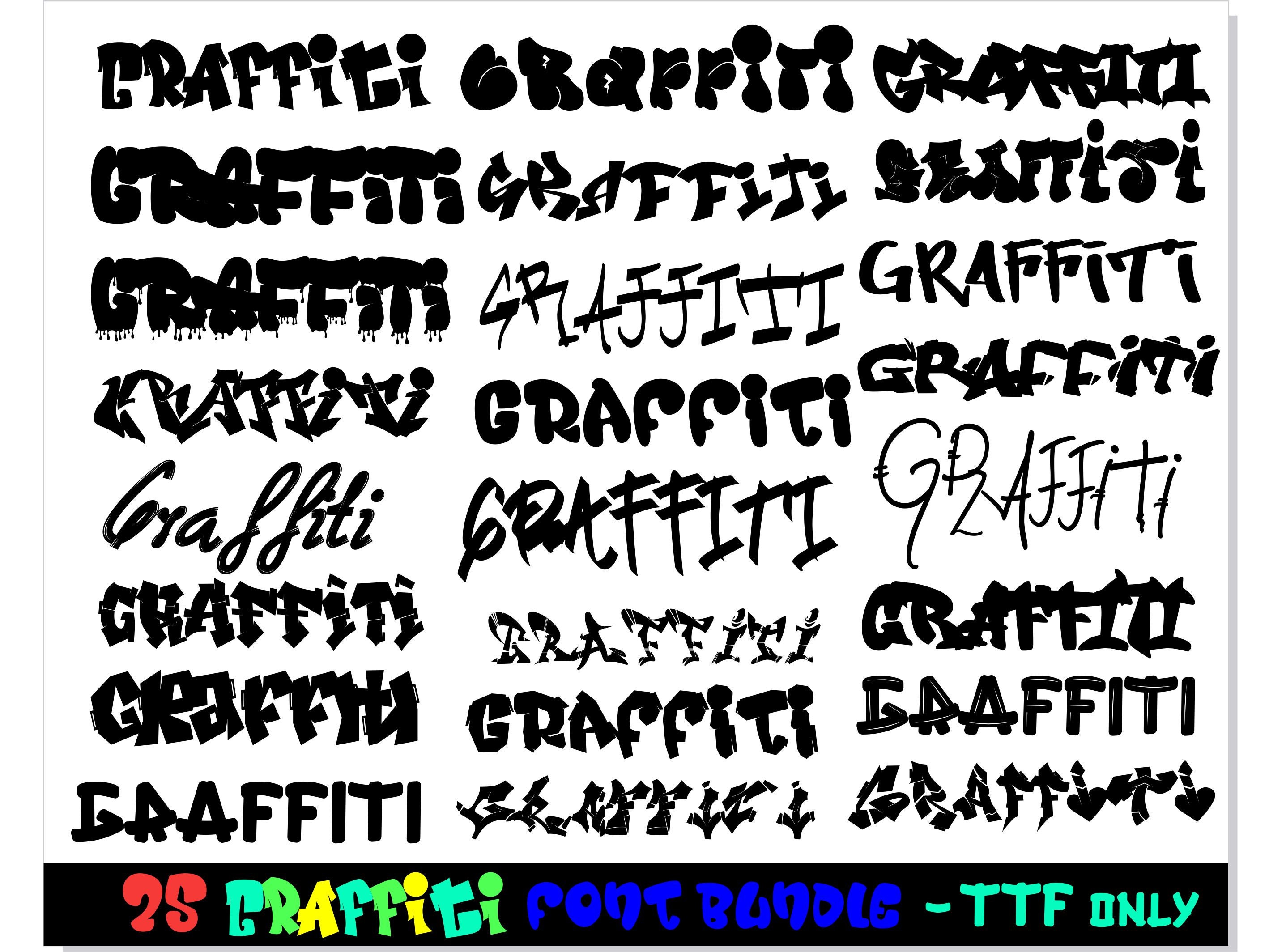グラフティの雰囲気を表現できるフォントまとめ「20 Free Graffiti Fonts for Designers」