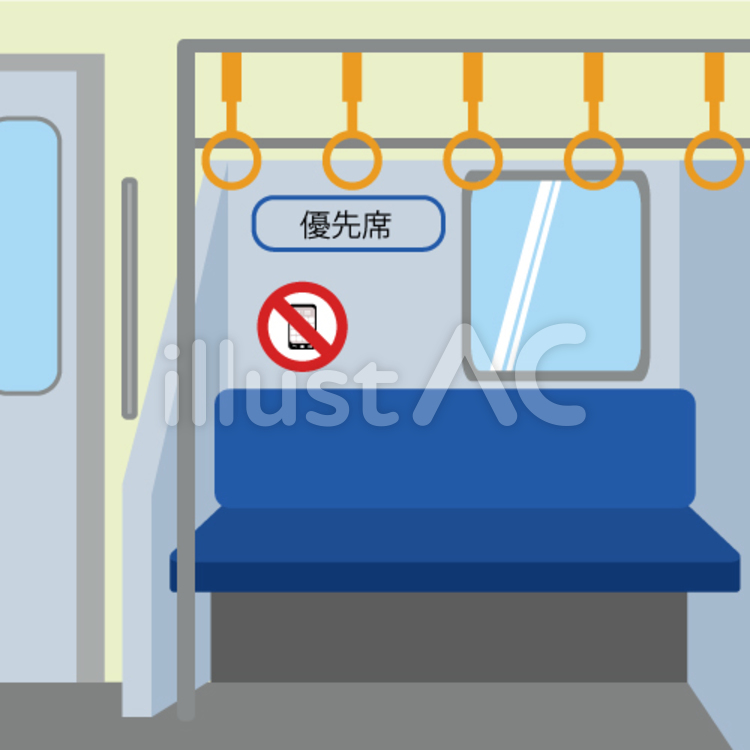 電車 内 イラスト463 無料写真