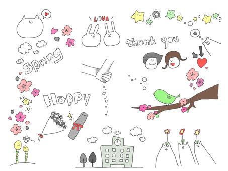 桜の寄せ書き色紙・フレームイラスト - No: 1392327無料イラスト・フリー素材なら「イラストAC」