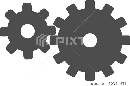歯車・設定のシルエット04無料のAi・PNG白黒シルエットイラスト