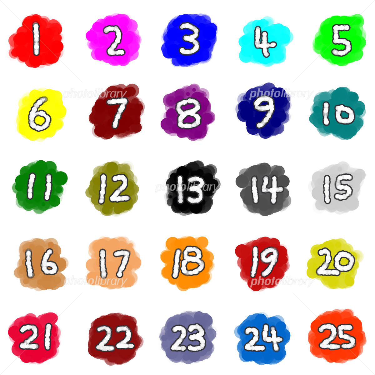 カラフルな数字アイコンセットのイラスト素材68288253- PIXTA