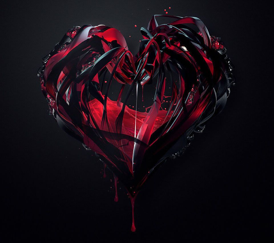 黒の背景に赤いハート、黒と赤のハートの背景 高画質の壁紙Pxfuel