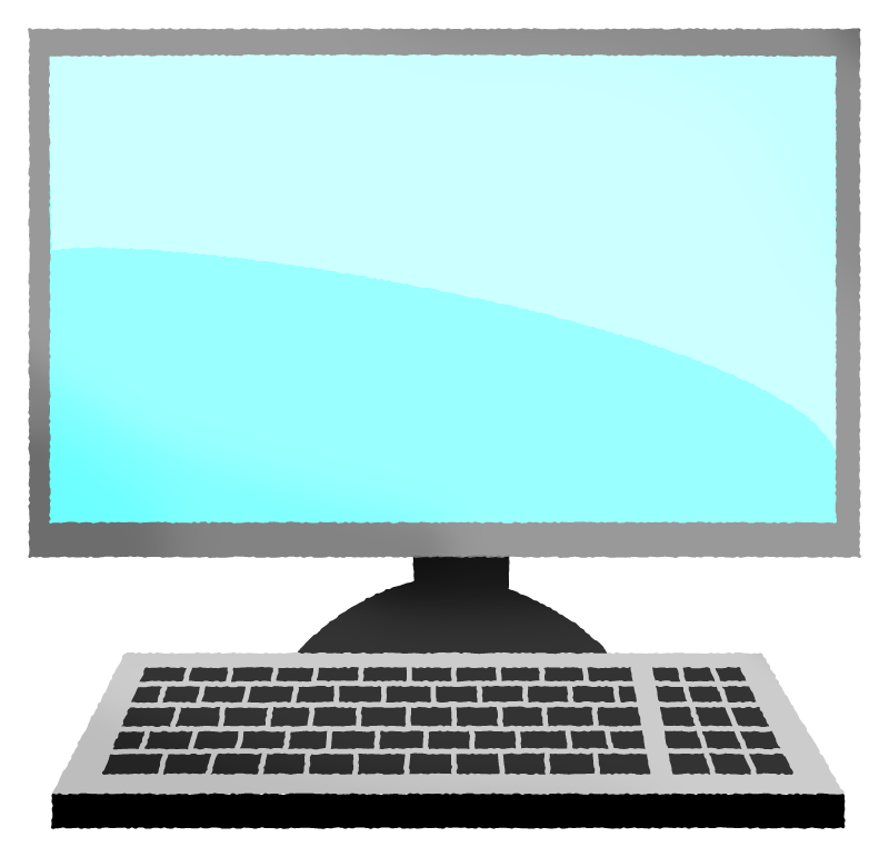 デスクトップパソコンとキーボードの無料イラストイラストセンタ