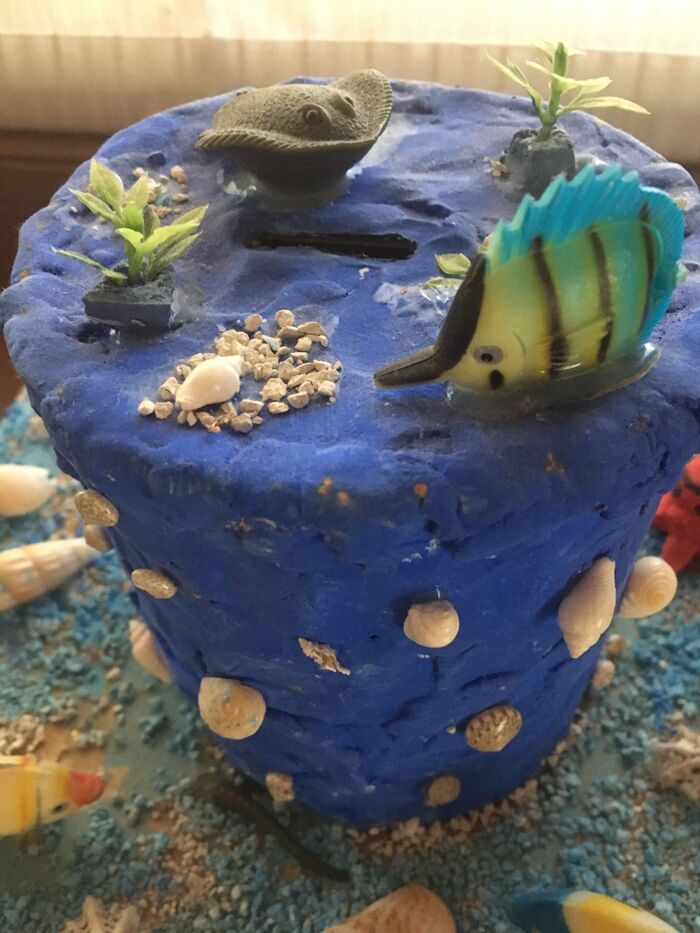 貝殻と砂で 夏の思い出がつまった海の貯金箱を作ろう！ おしゃれ可愛い貝殻貯金箱の作り方。子供達の夏休みの工作に♪雪見日和