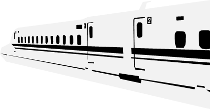 新幹線 正面 のシルエット無料のAi・PNG白黒シルエットイラスト