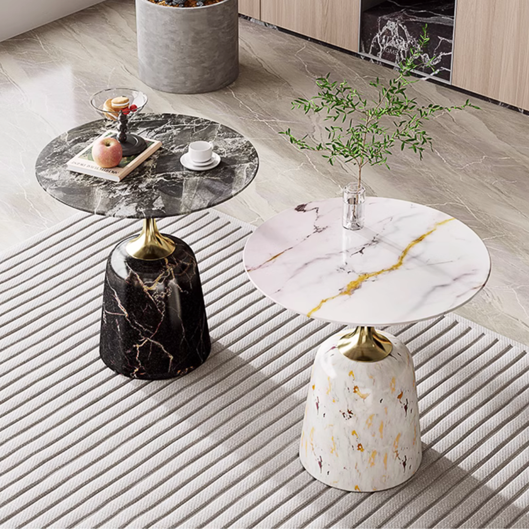 丸型大理石サイドテーブル 2段エンドテーブル モダンなベッドサイドテーブル 収納付き ソファサイドアクセント コーヒーカクテルスナッ 丸型大理石 サイドテーブル 2段エンドテーブル モダンなベッドサイドテーブル 収納付き ソファサイドアクセント コーヒーカクテル