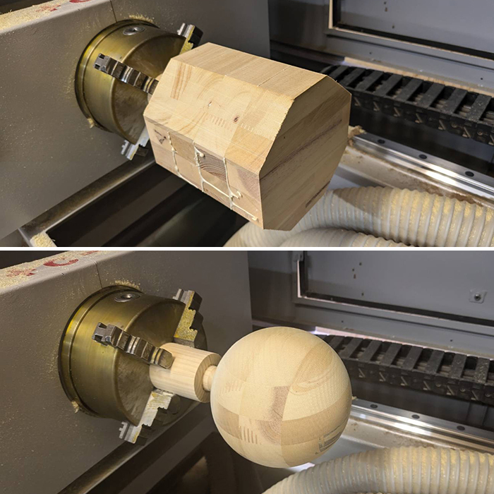 手作り、球加工アタッチメント付き木工旋盤