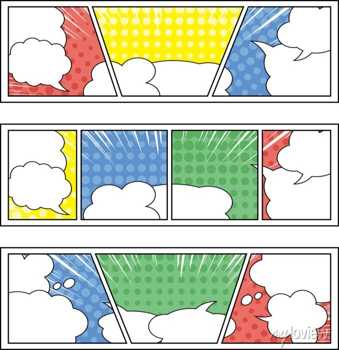アメコミ風コマ割りフレーム素材のイラスト素材75096624- PIXTA