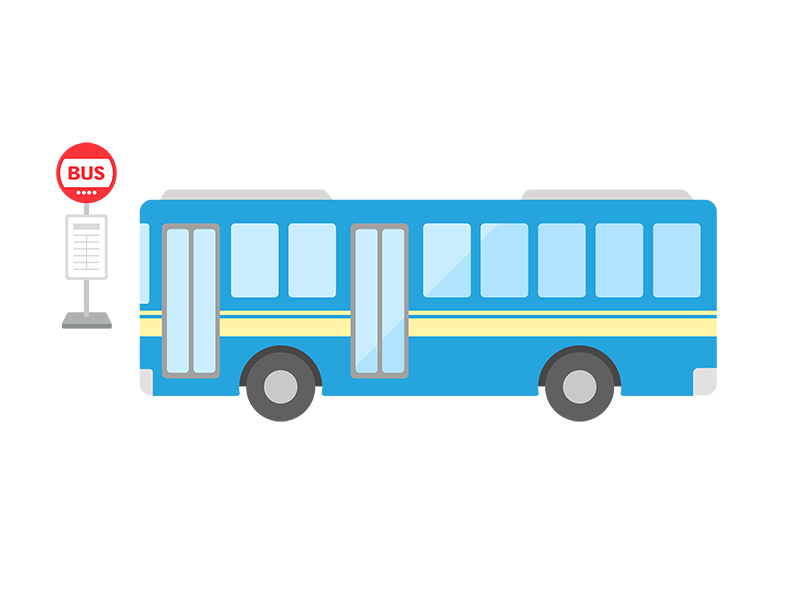 バス停の無料イラスト素材 無料イラスト素材・登録不要うさくーのイラストぱーく