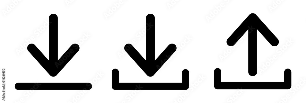 アップロードのアイコン7商用OK 無料 シンプルなフリーアイコン素材サイトSATO ICONS丸みのあるアウトラインとシルエットのアイコン 集 商用利用可能