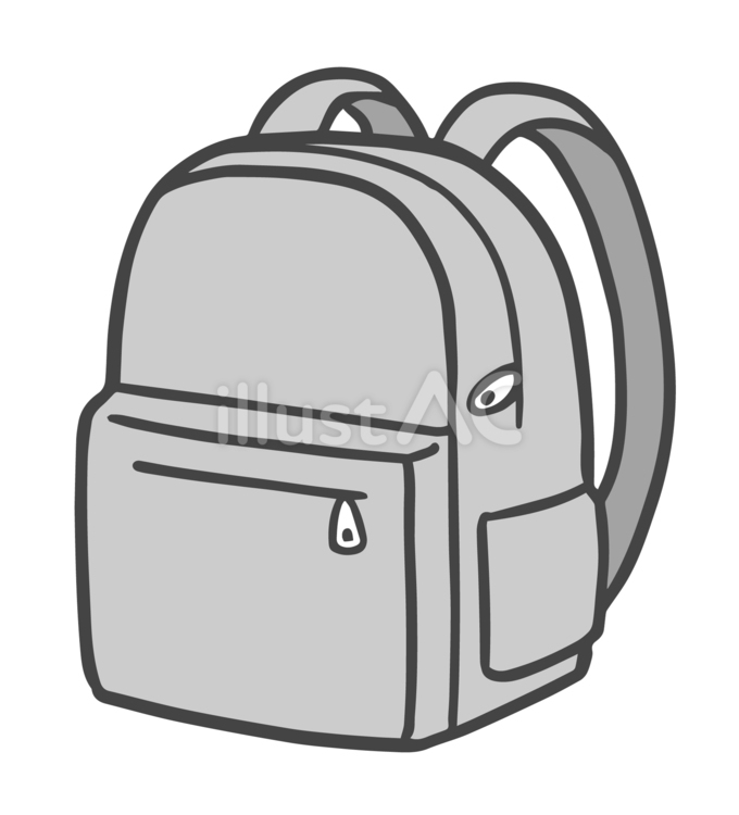 バックパックリュックサックセット落書き黒と白のシンプルなベクトルイラストPremiumベクトル素材