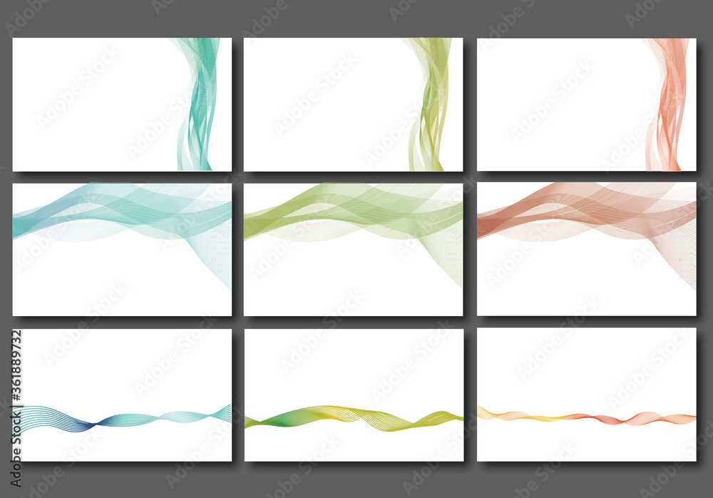 抽象的なブルー カラフルなスタイリッシュなウェーブ名刺背景の設定のイラスト素材・ベクター Image 18873890