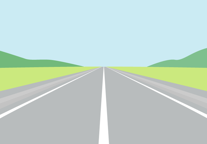 草原の夏風景日道路な道しるべ。 イラストのイラスト素材・ベクター Image 49538488