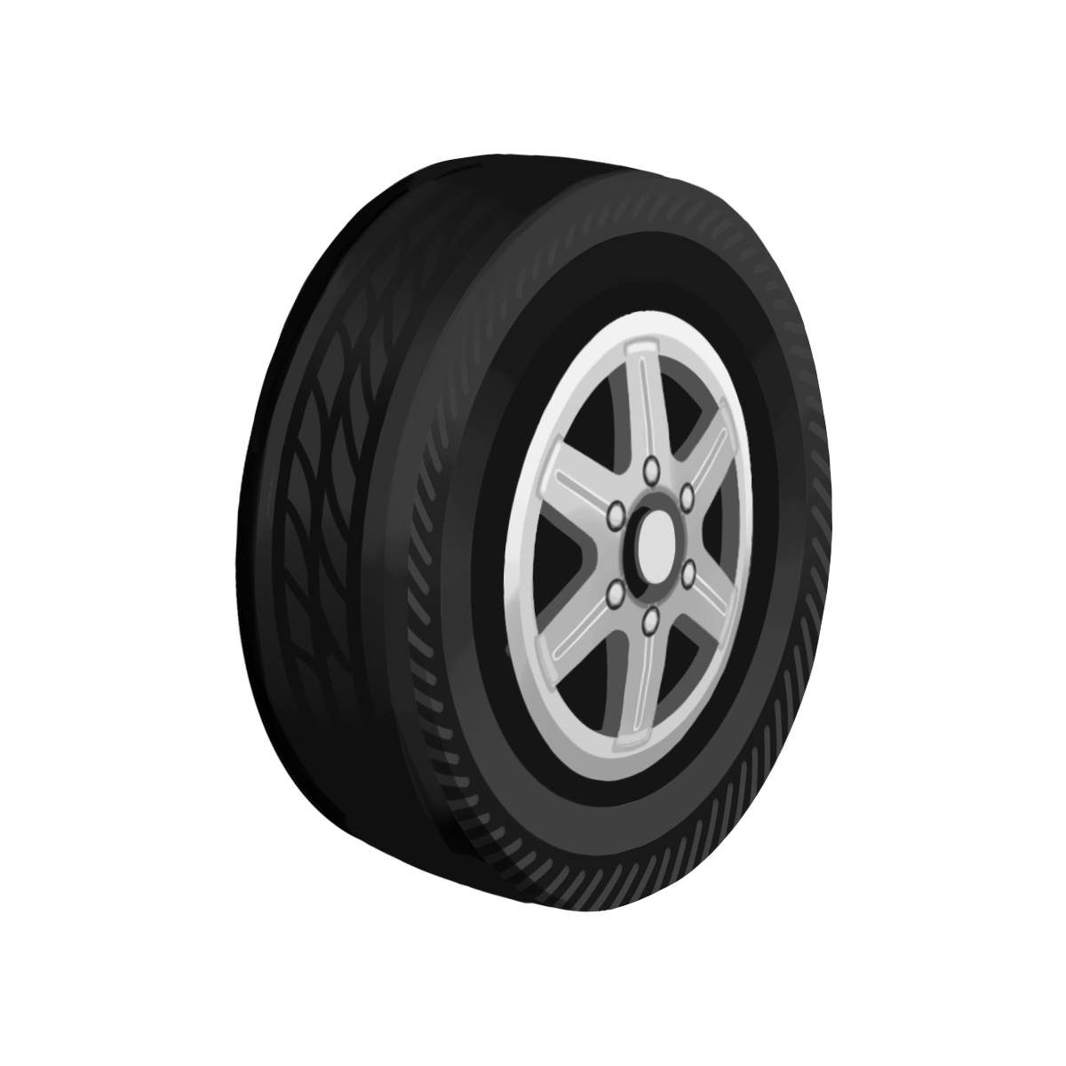 色塗りできるタイヤのイラストぬれよん-ぬれるフリーイラスト