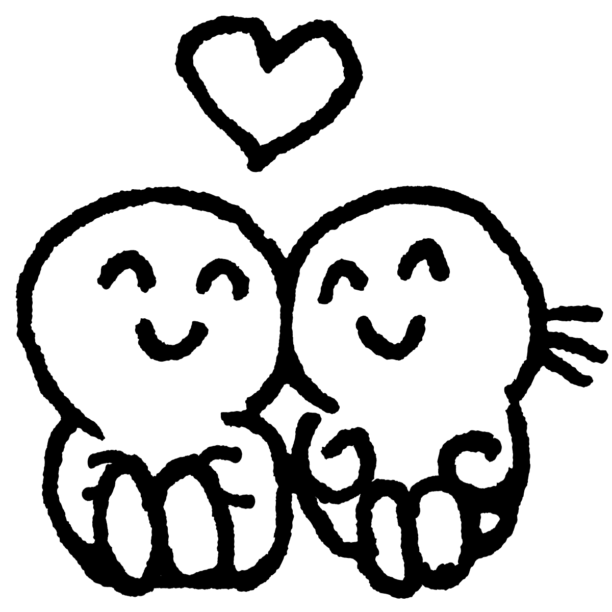 イラスト カップル 手描き 男女 かわいいのイラスト素材 - PIXTA