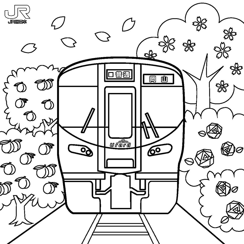 鉄道の蒸気機関車。大人のための塗り絵。のイラスト素材・ベクター Image 201331098