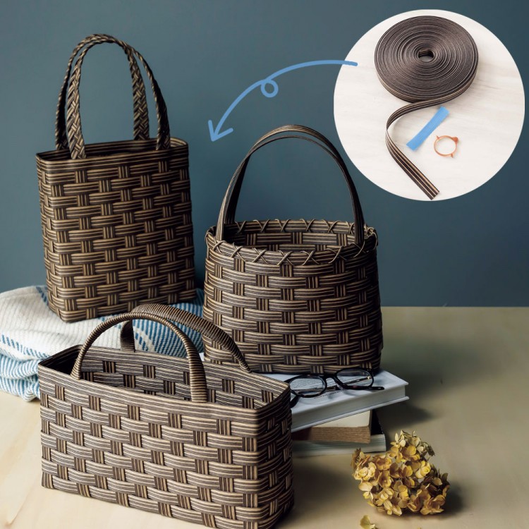 編み込みレースのおしゃれかごの作り方🔰 1 初心者でもかわいく作れる簡単収納かごはじめてのエコクラフト・クラフトバンド