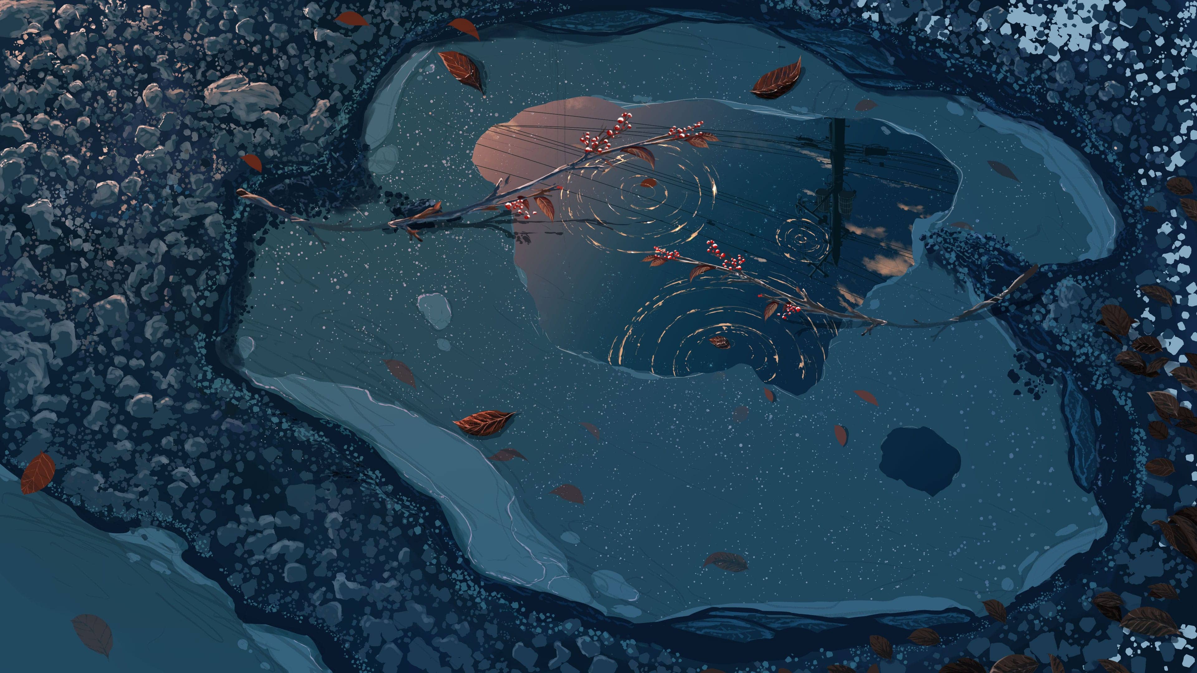 デジタル風景画自然物：夕方の描き方解説します！ 下塗り編