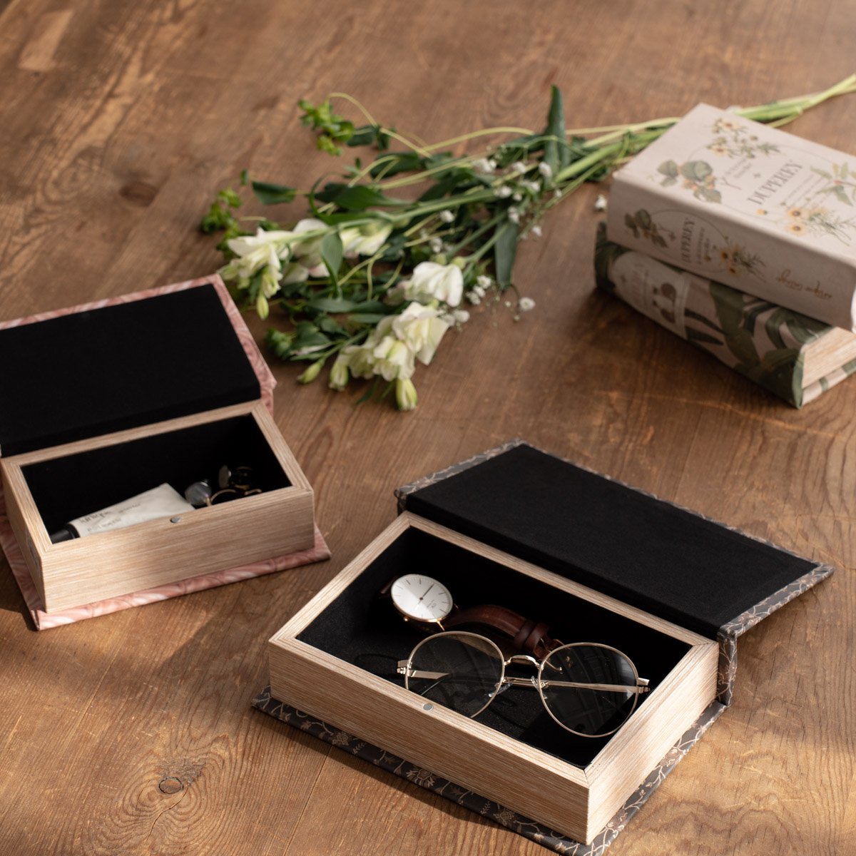 トランプブックボックス、ヴィンテージタロットボックス、ソリティアボックス、ダークボックス、タロットカードボックス - ショップ DecoRina収納用品 - Pinkoi