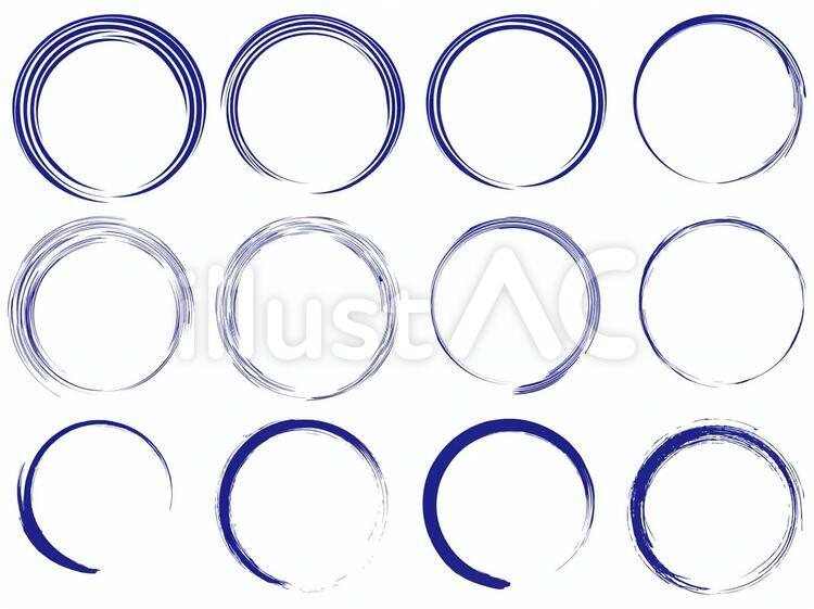 虹色の丸枠アイコンフレームイラスト・フリー素材なら「シンテリ」