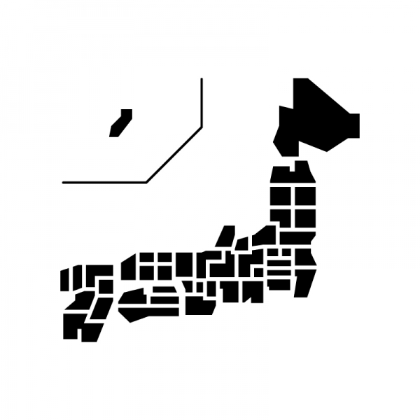 長野県の地図イラスト＜モノクロシルエット画像＞ - 日本地図無料イラスト素材集