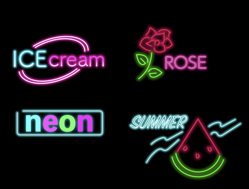 イラレ ネオン管風作り方 10年使える可成屋-kanariya