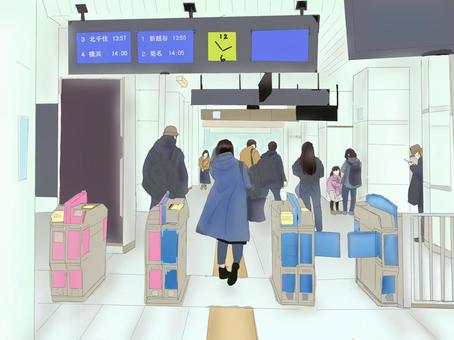 改札を通るビジネスマン 10827003250 の写真・イラスト素材アマナイメージズ