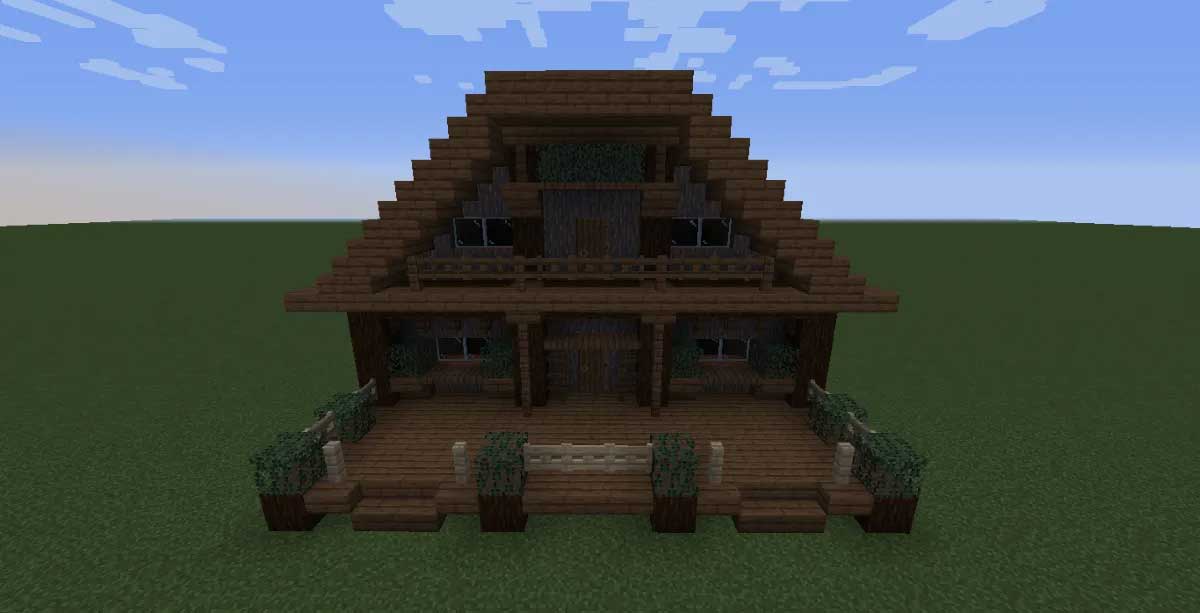 マイクラ建築：煙突と暖炉のあるおしゃれでシンプルな家。簡単10×10。No.109SOUのマイクラログ