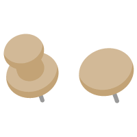 可愛い画鋲のイラスト - 壁に刺さったイメージ素材 - チコデザ