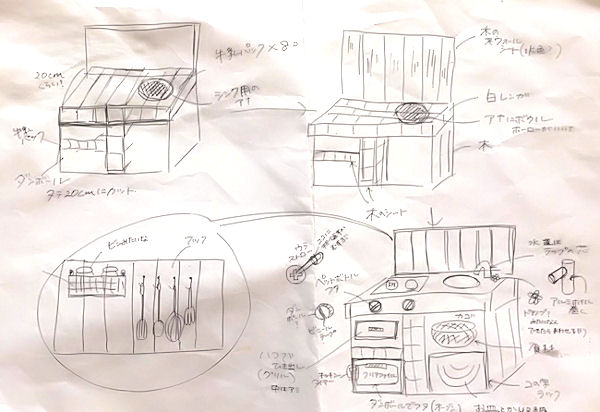 ダンボールキッチンの作り方＊elves＊