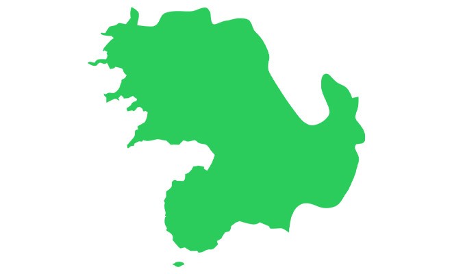 イラスト無料シンプルな日本地図 都道府県ごとに切り分け カラフル 3D エリアで色分けイラストダウンロード