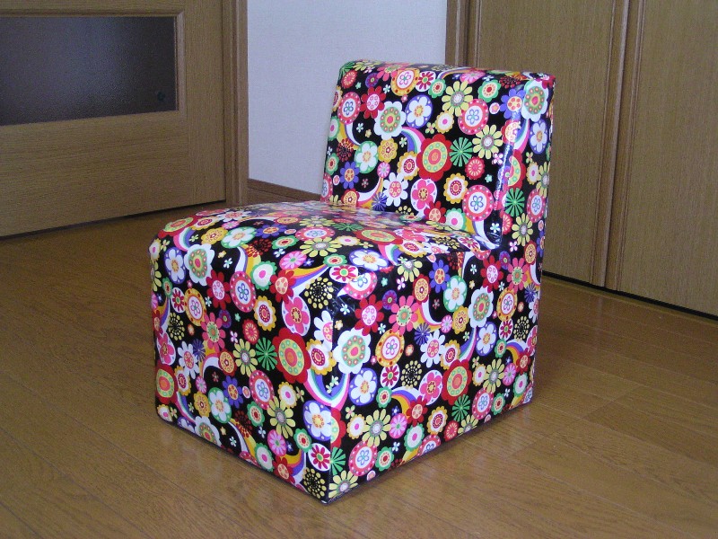 牛乳パック椅子カバー★ティールグリーン＆スモーキーピンク★手編み★一点物