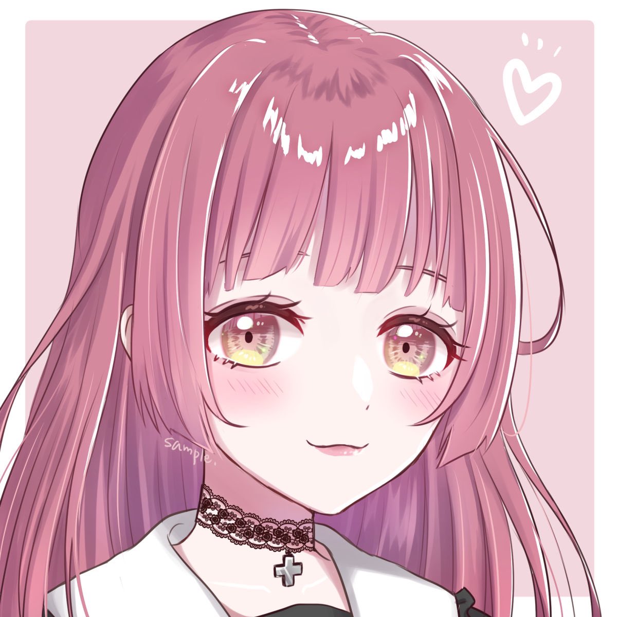 ピンク髪ノーコピーライトガール