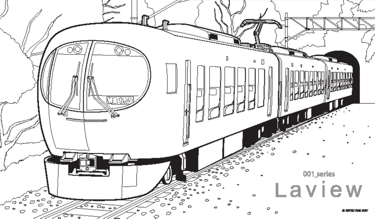 路面電車 ぬりえ