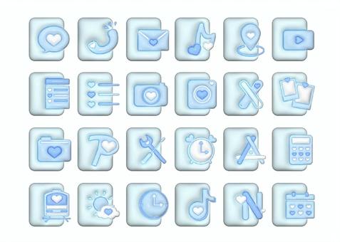 白と水色のiPhoneホーム画面アレンジ法