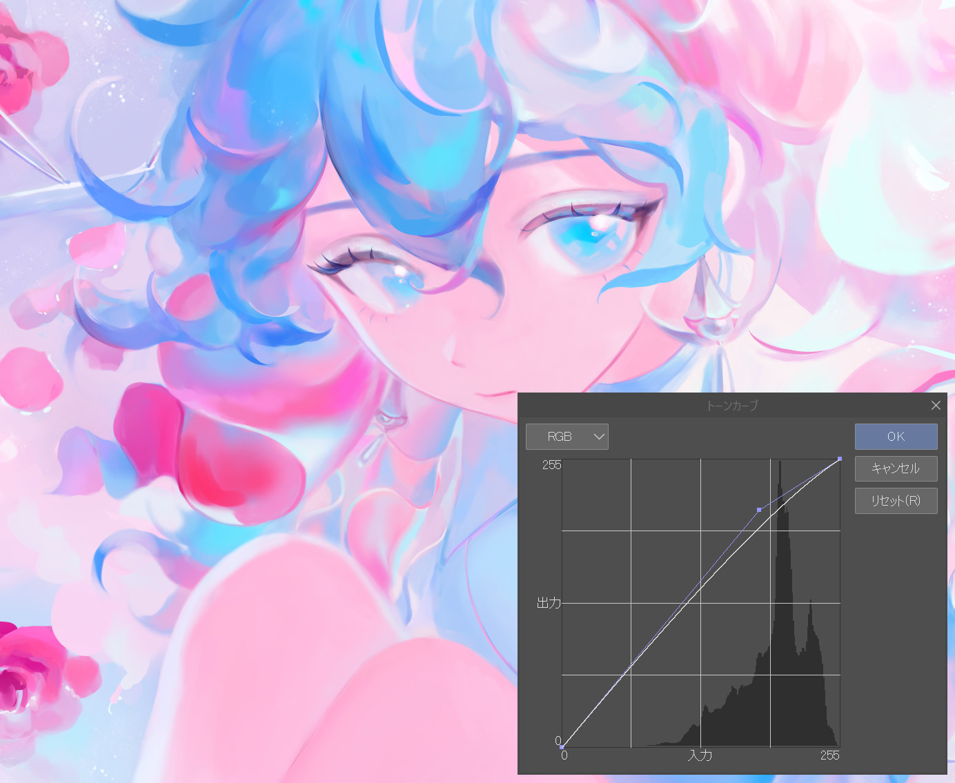 クリスタ色調補正：トーンカーブで細かい明暗調整をしよう！山本電卓のマンガWEB