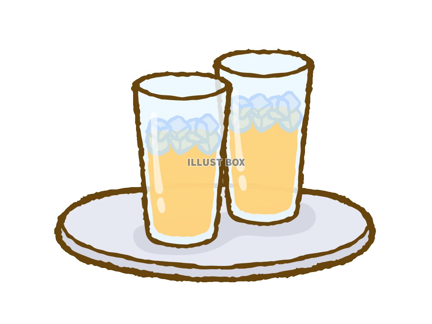 8月のオートシェイプ 帽子と夏の飲み物 - Officeで描画