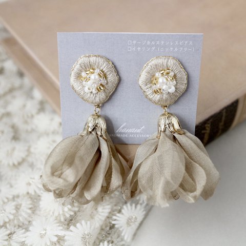 手作りピアスの必見デザイン！ パールとブルーストーンの涼しげハンドメイドピアスの作り方