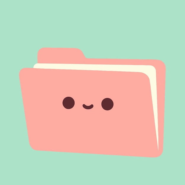 デスクトップとラップトップの異なる色に設定されたかわいいフォルダーアイコンPremiumベクトル素材