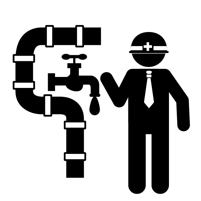 水漏れトラブルの対処をする作業員のイラスト素材FYI04864081ストックフォトの Qlean Market キュリンマーケット