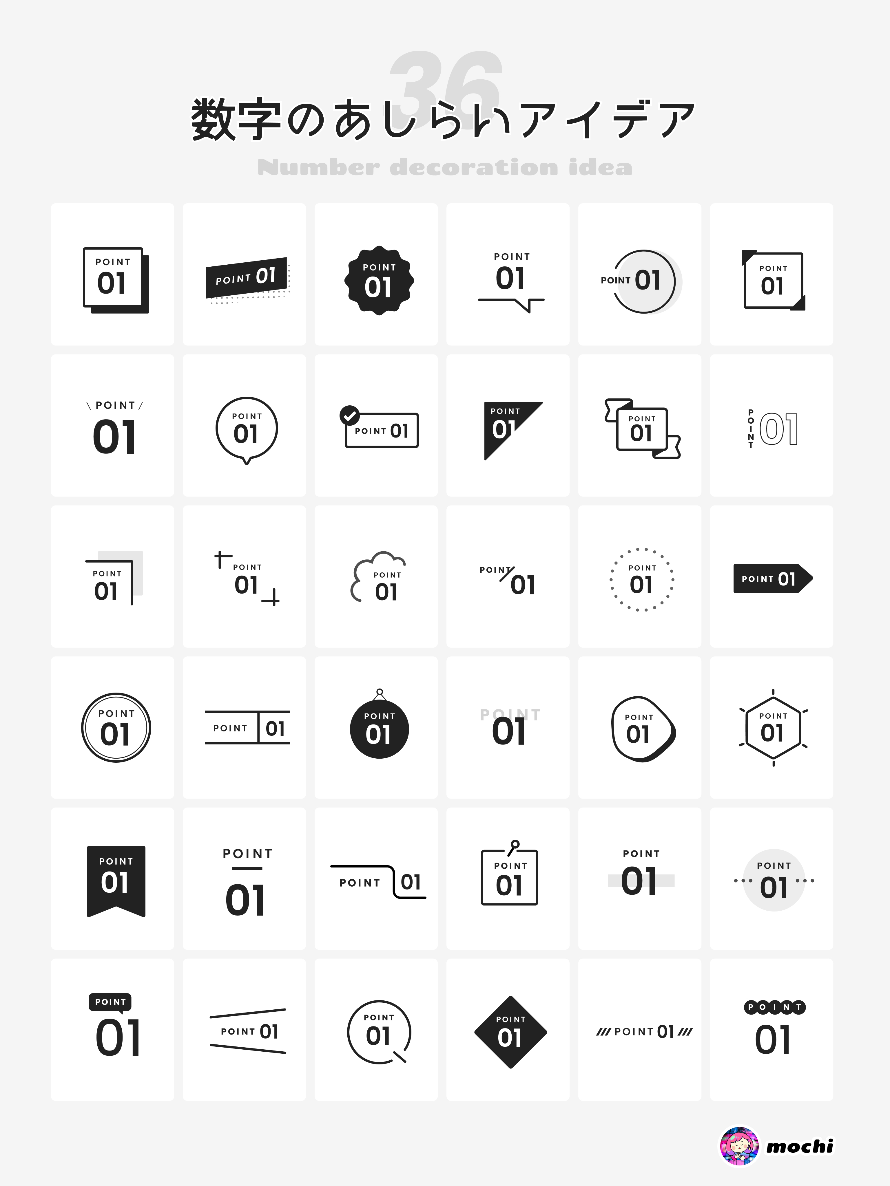 数字がばえる、シンプル箇条書きデザイン。 ↓つづく