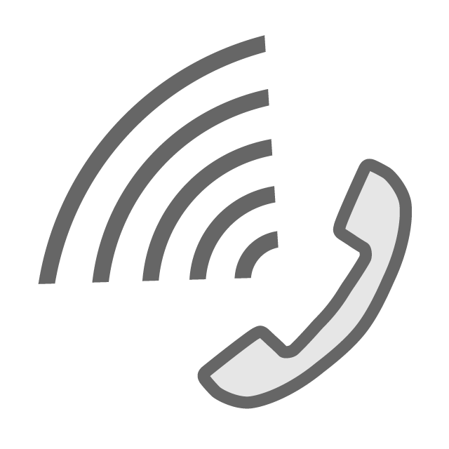 電話する - 無料ピクトグラム白黒イラスト