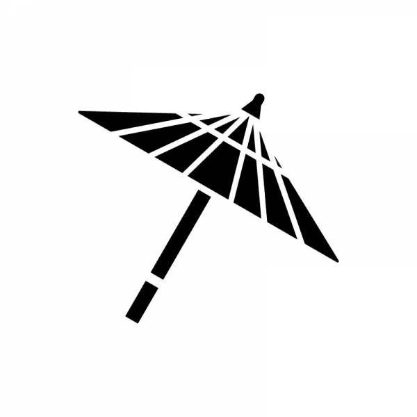 傘のシルエット無料のAi・PNG白黒シルエットイラスト