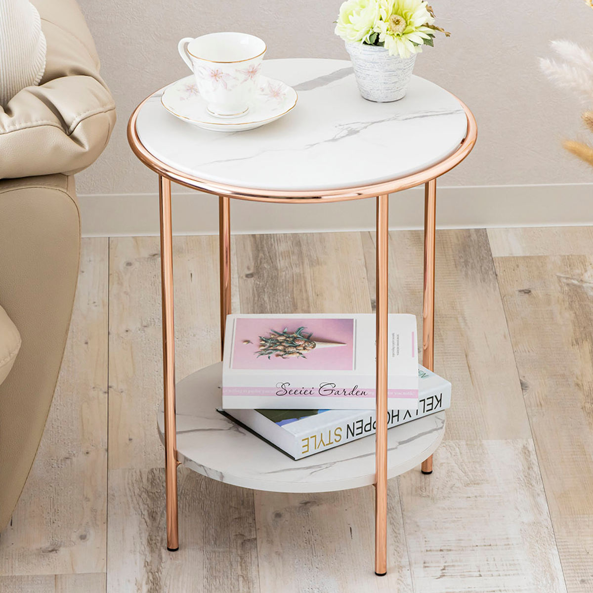 マーブル調ユニークサイドテーブルリビング＆ダイニングインテリア by MUSE HOME