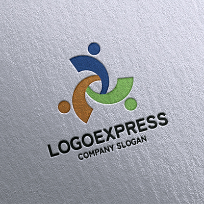 ロゴ作成デザインです。シンプルワークス絆を感じる絆漢字をイメージしたロゴマークです